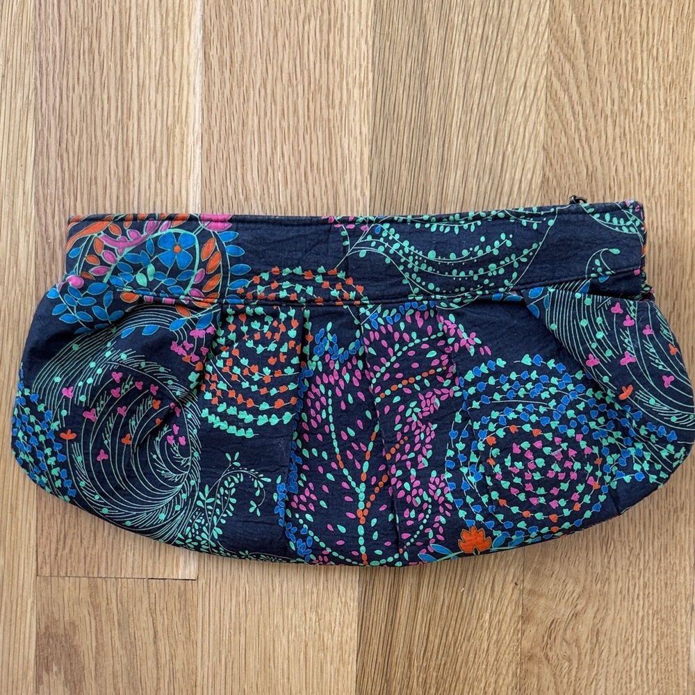 Calliope Zip Pouch or clutch with Multicolor Floral pattern